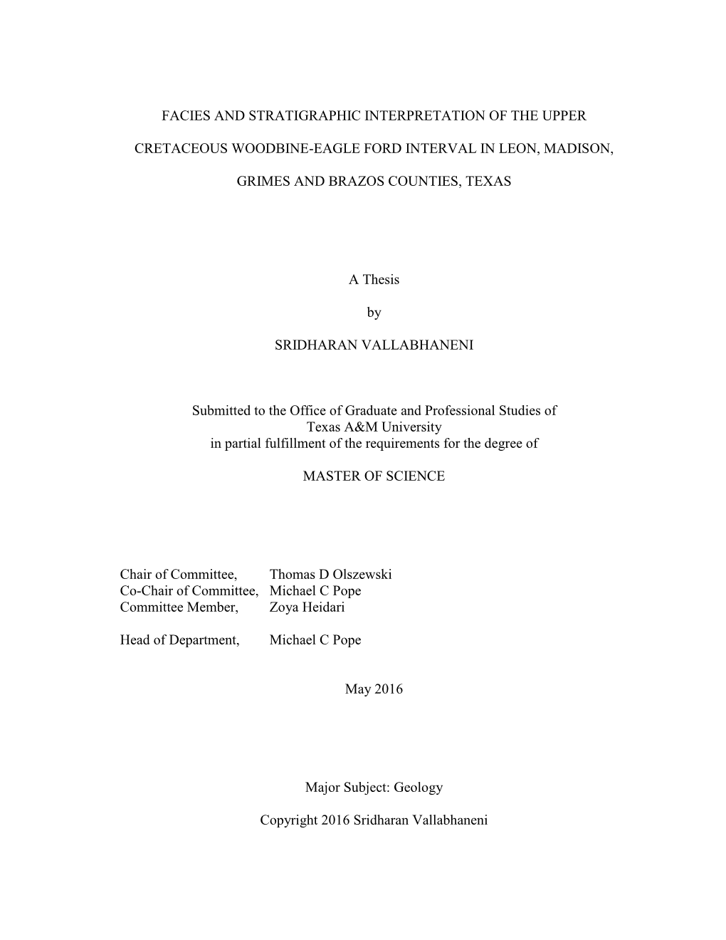 Facies and Stratigraphic Interpretation of the Upper