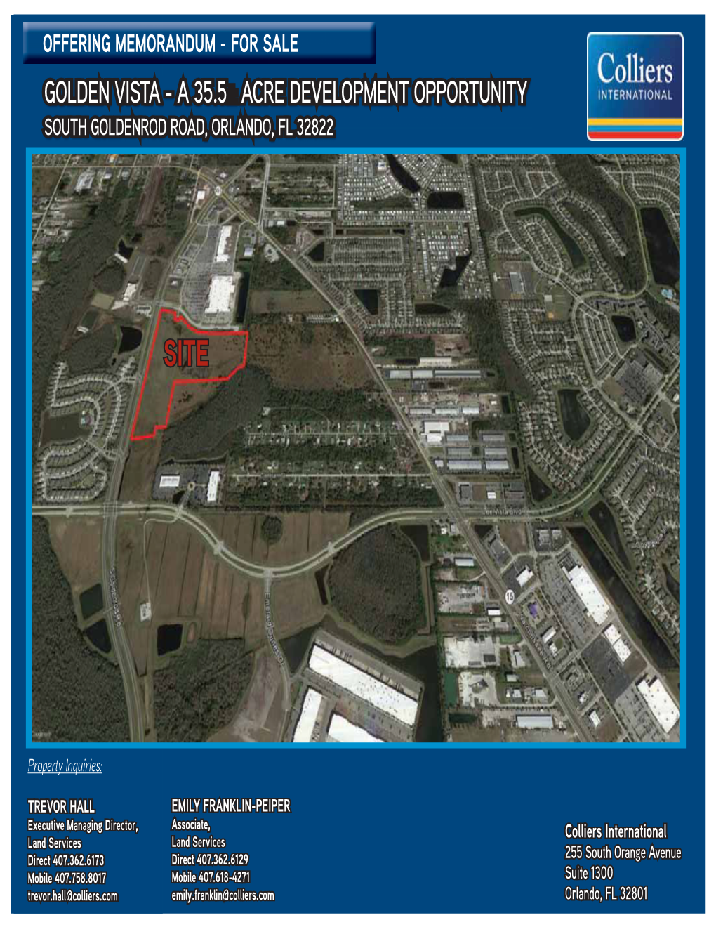 For Sale Golden Vista - a 35.5± Acre Development Opportunity South Goldenrod Road, Orlando, Fl 32822