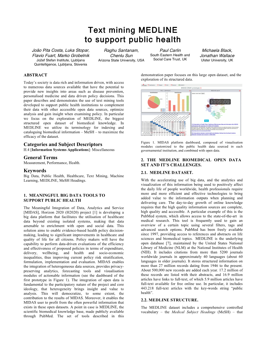 Text Mining MEDLINE to Support Public Health