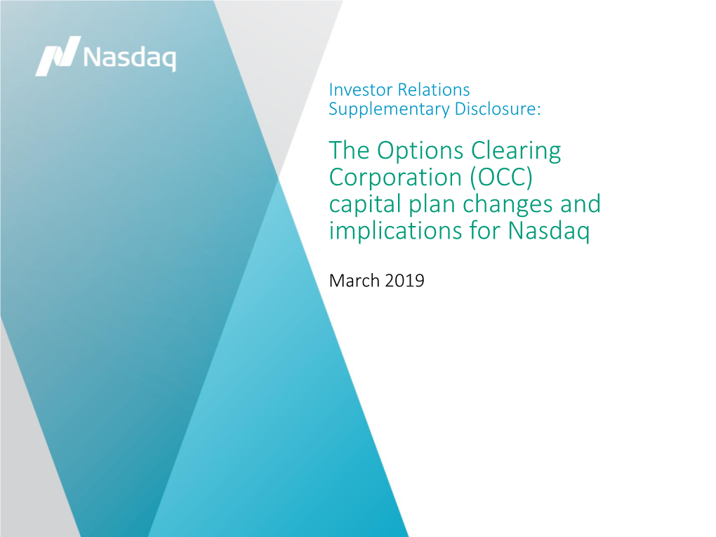 The Options Clearing Corporation (OCC) Capital Plan Changes and Implications for Nasdaq