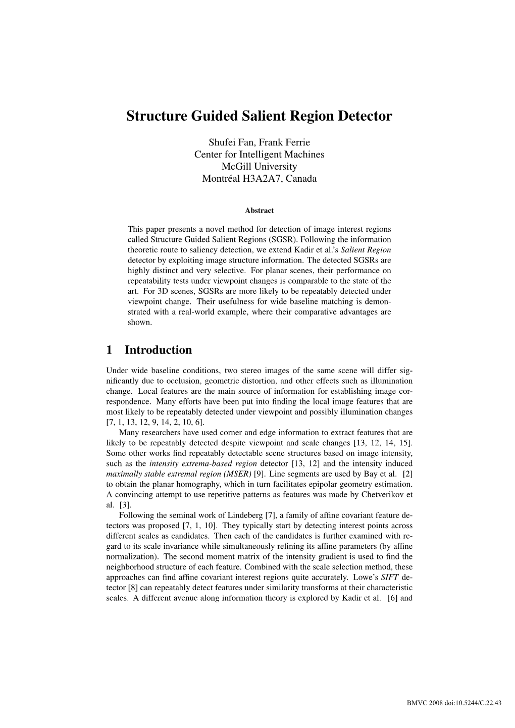 Structure Guided Salient Region Detector