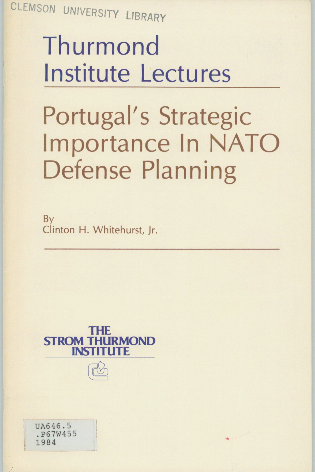 Portugal's Strategic Importance in NATO Defense Planning, 1984