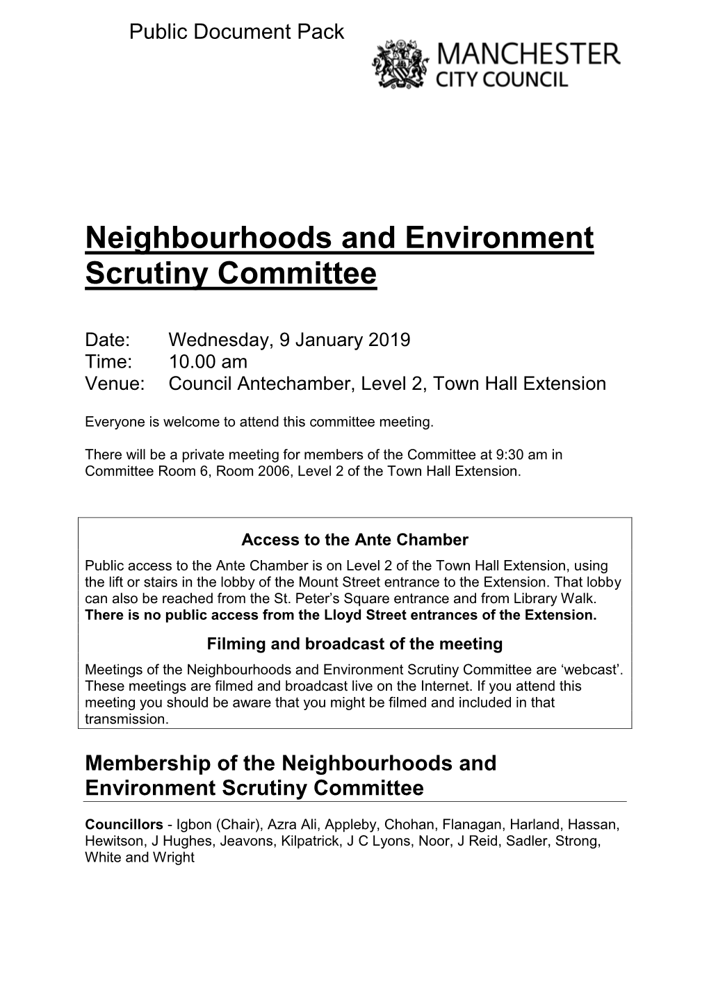 (Public Pack)Agenda Document for Neighbourhoods and Environment