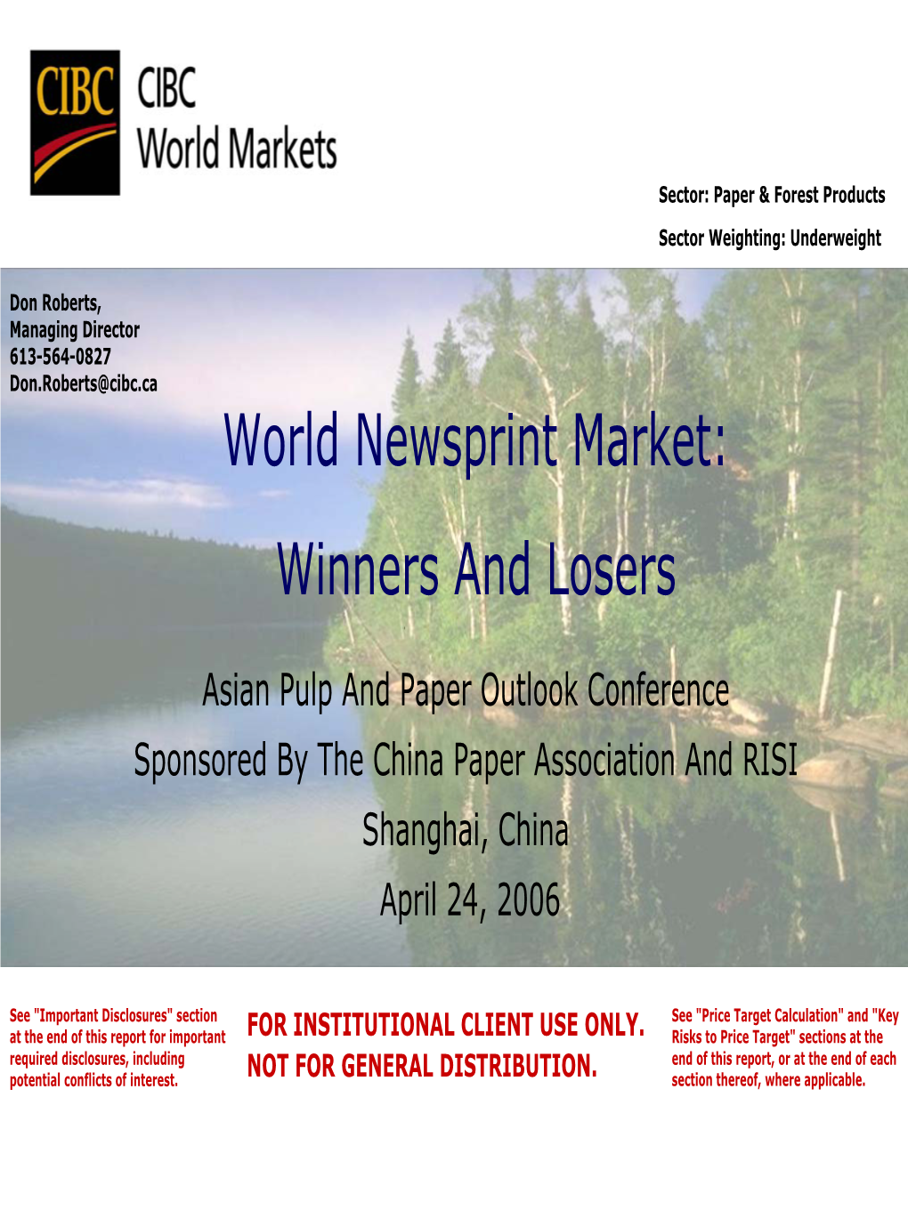 World Newsprint Market: Winners and Losers