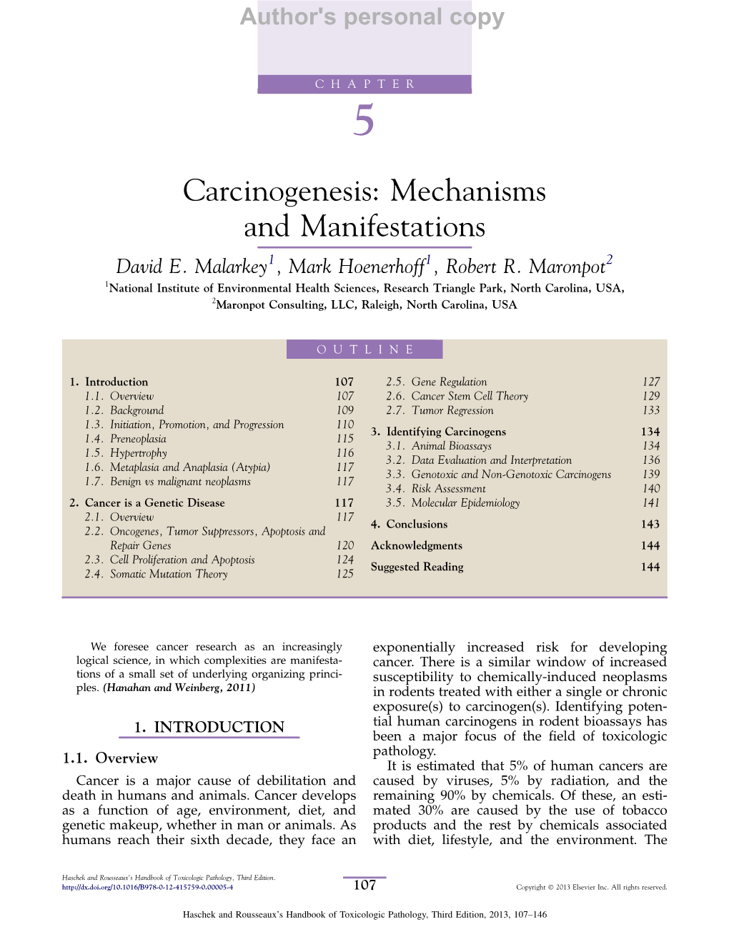 Carcinogenesis-Mechanisms-And-Manifestations.Pdf