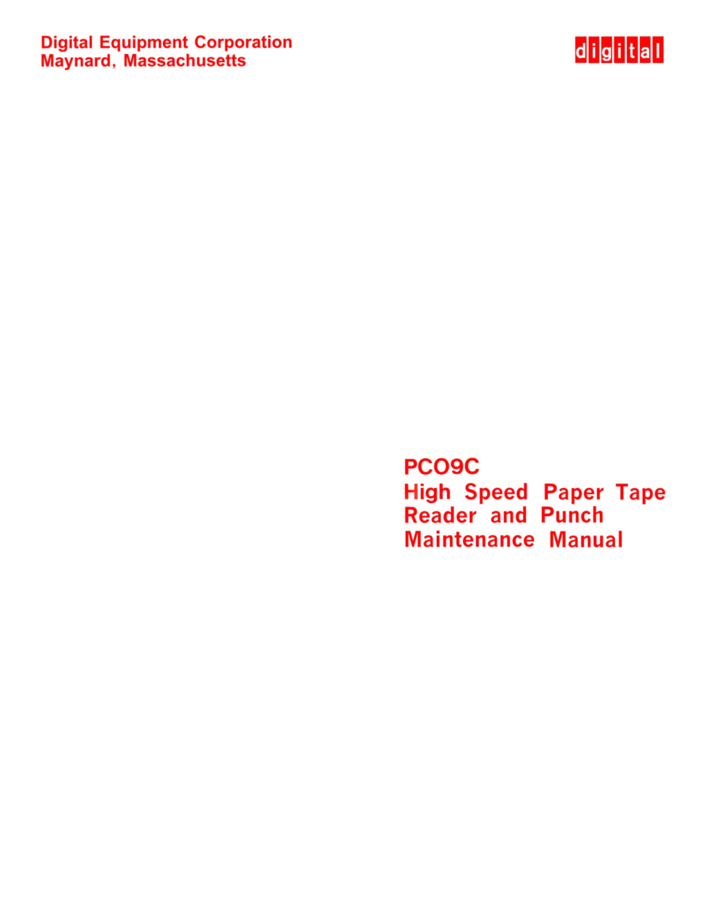 DEC-9L-H2AA-D PC09C High Speed Paper Tape Reader and Punch