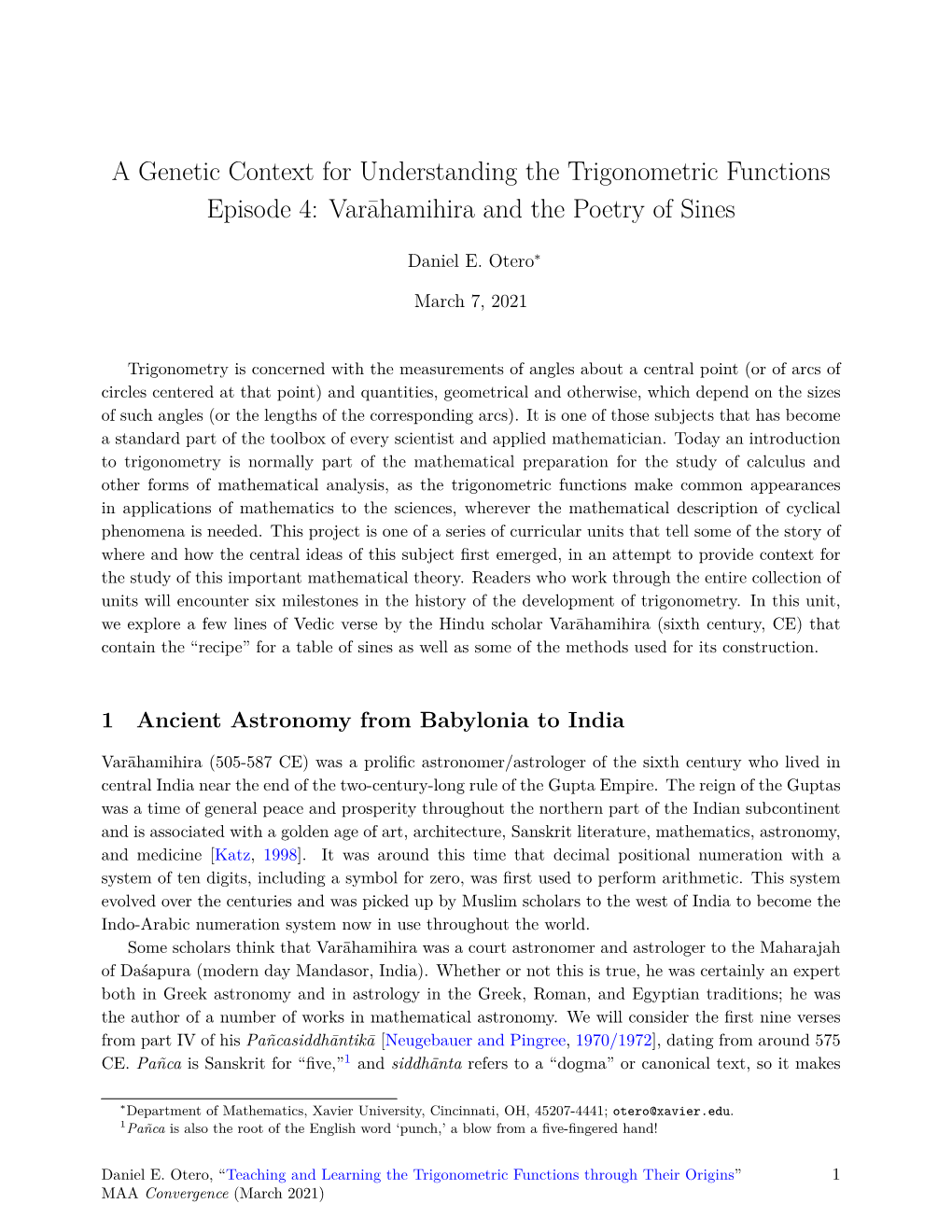 Varāhamihira and the Poetry of Sines