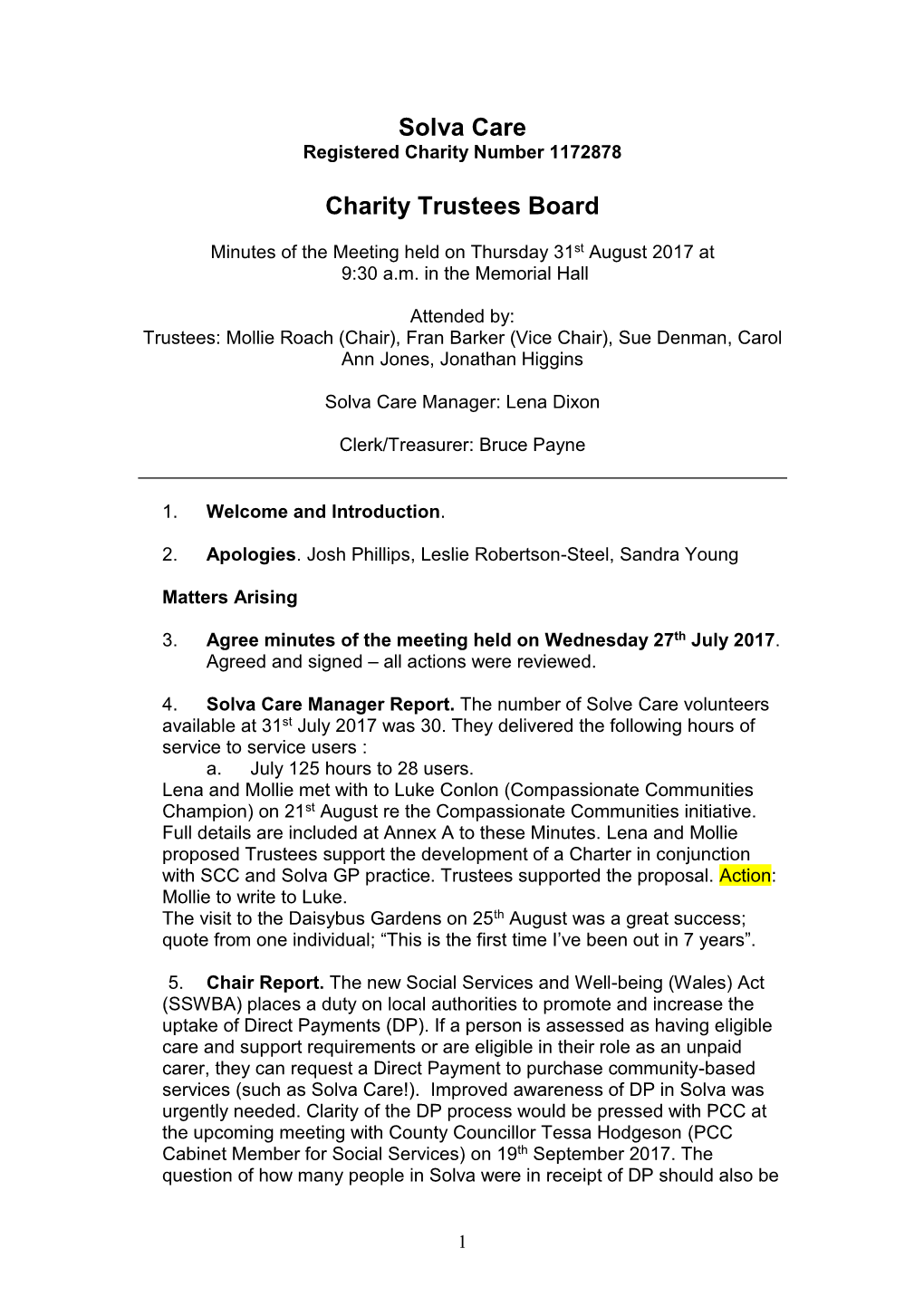 Charity Trustees Board