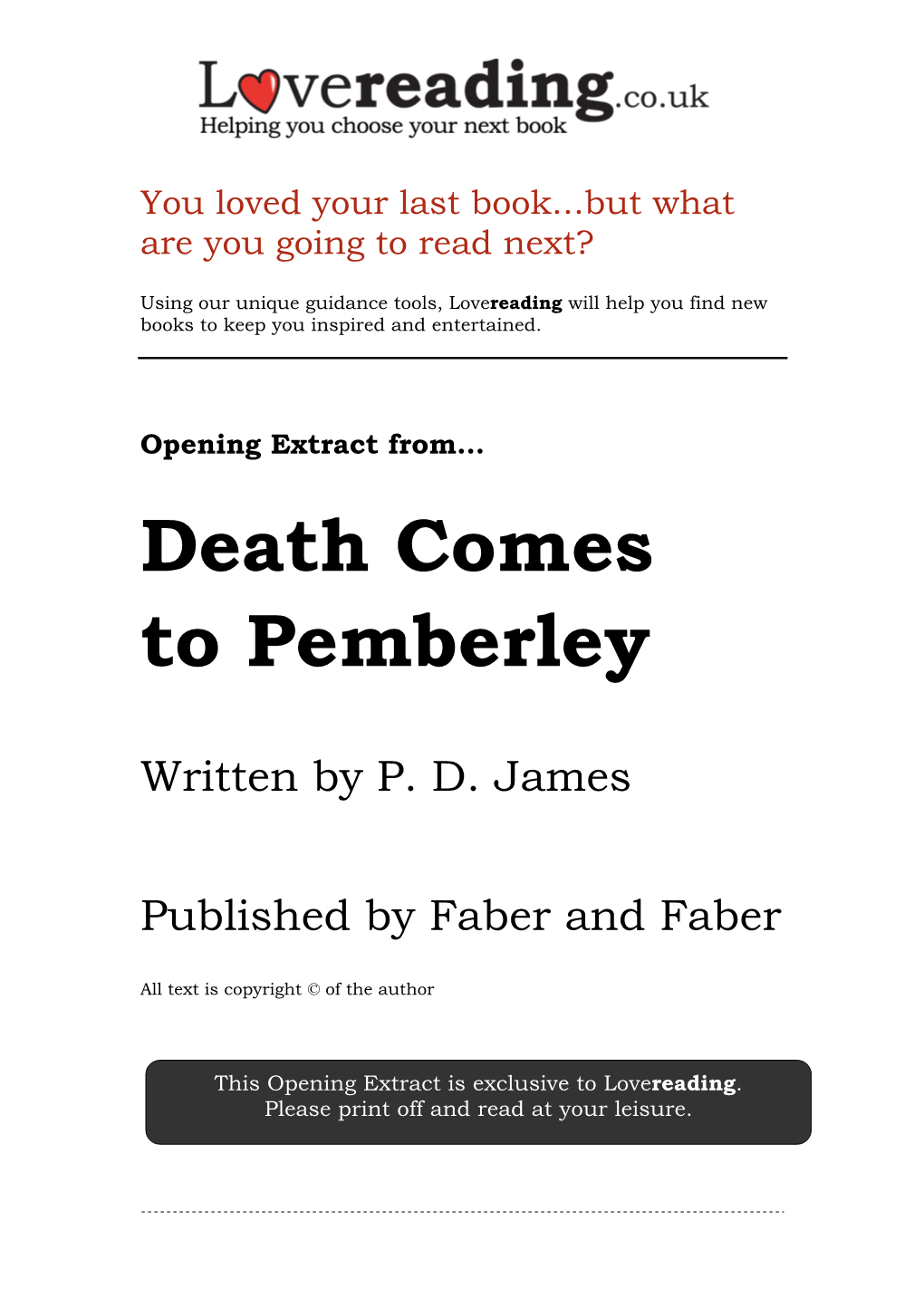 Death Comes to Pemberley