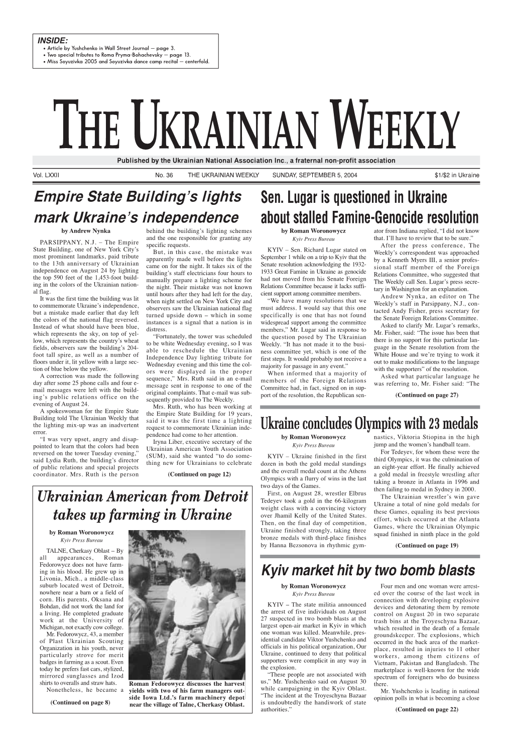 The Ukrainian Weekly 2004, No.36