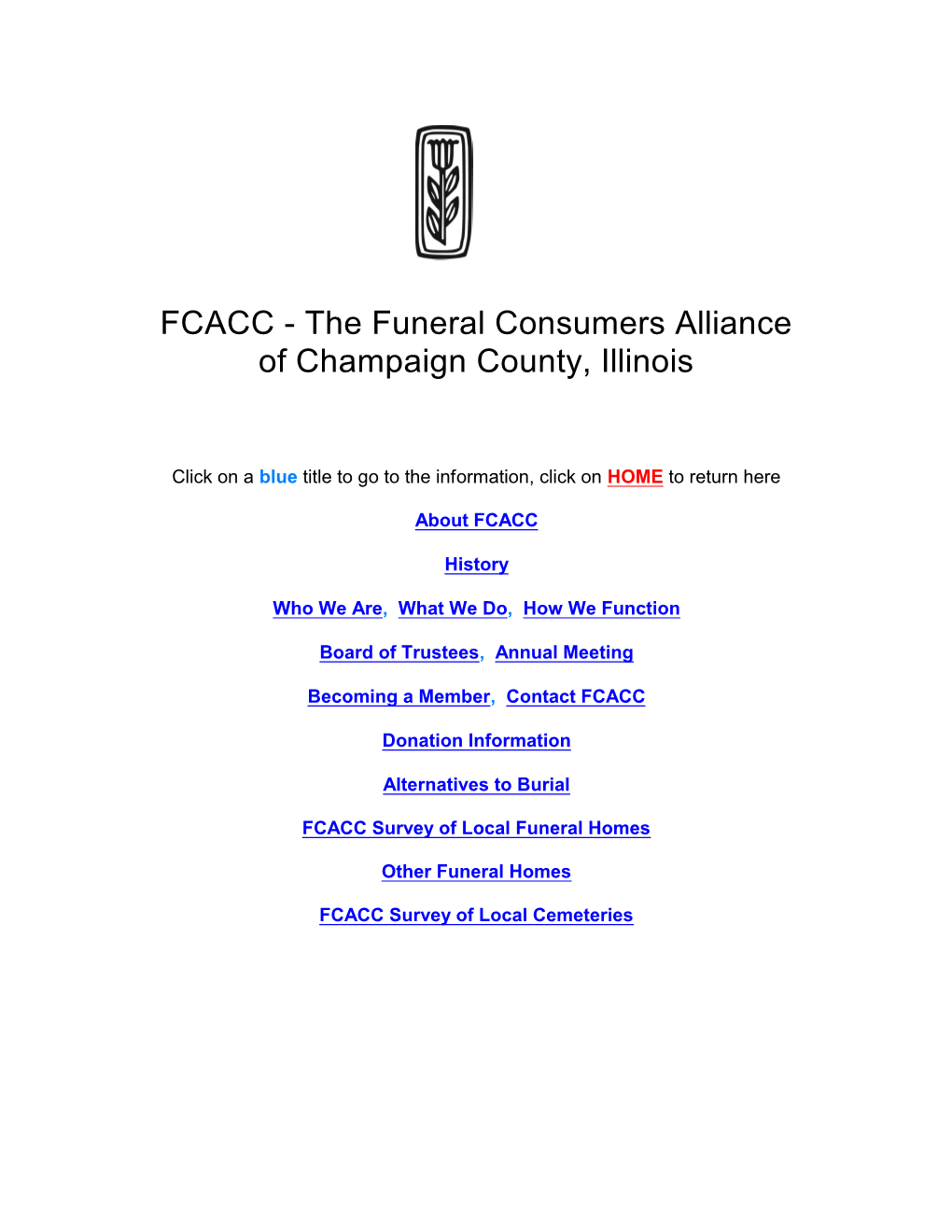 FCACC - the Funeral Consumers Alliance of Champaign County, Illinois