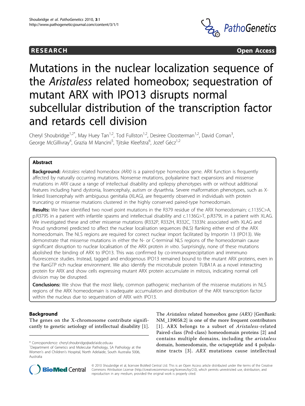 Mutations in the Nuclear Localization Sequence of The