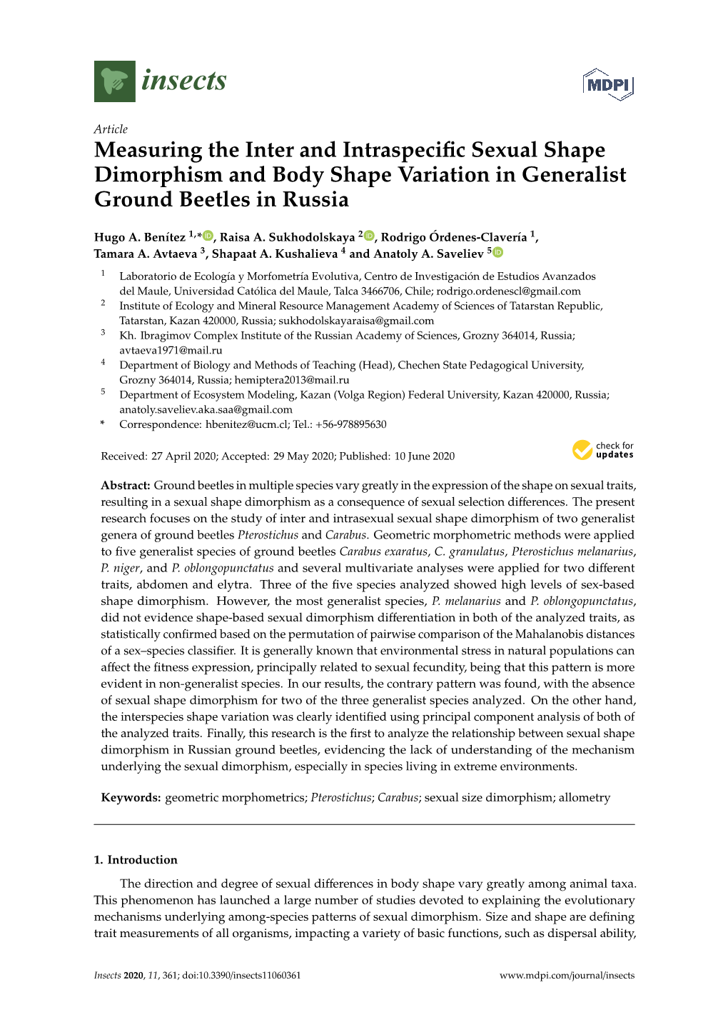 Measuring the Inter and Intraspecific Sexual Shape Dimorphism And