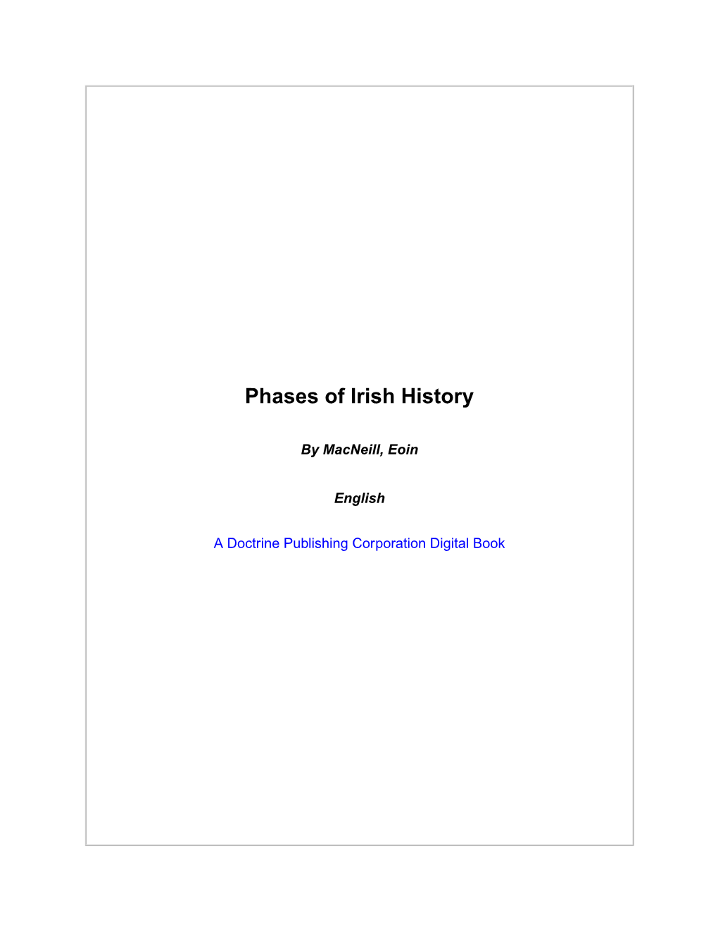 Phases of Irish History