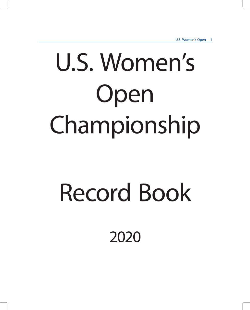 U.S. Women's Open 1