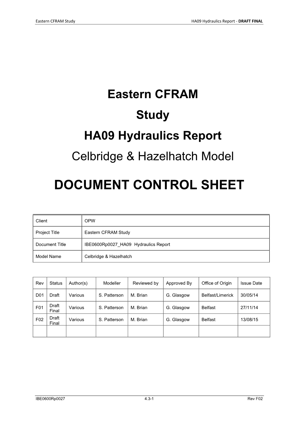 Document Control Sheet