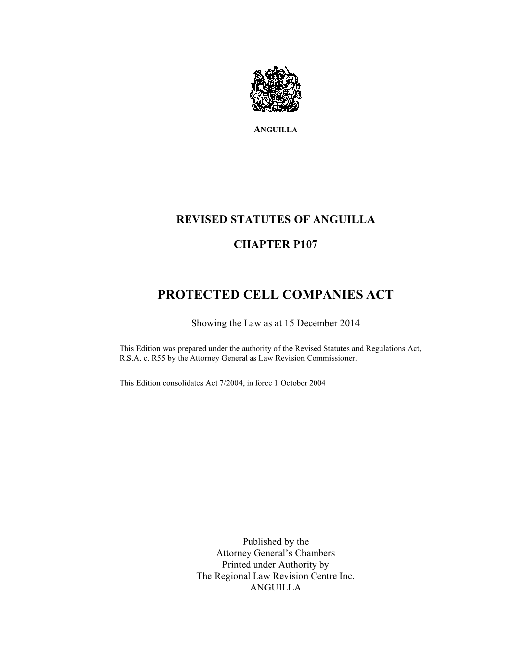 Protected Cell Companies Act