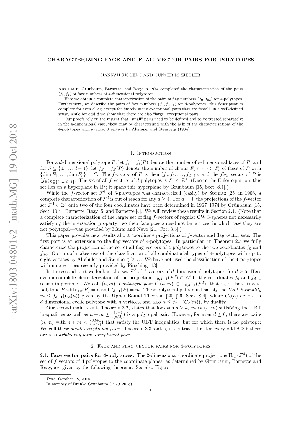 Characterizing Face and Flag Vector Pairs for Polytopes Pdfauthor=