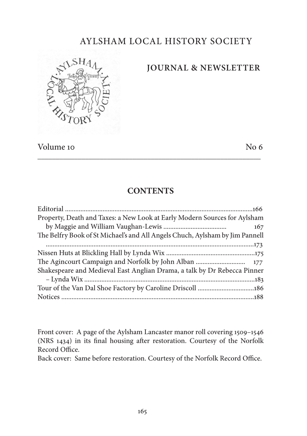 JOURNAL & NEWSLETTER Volume 10 No 6