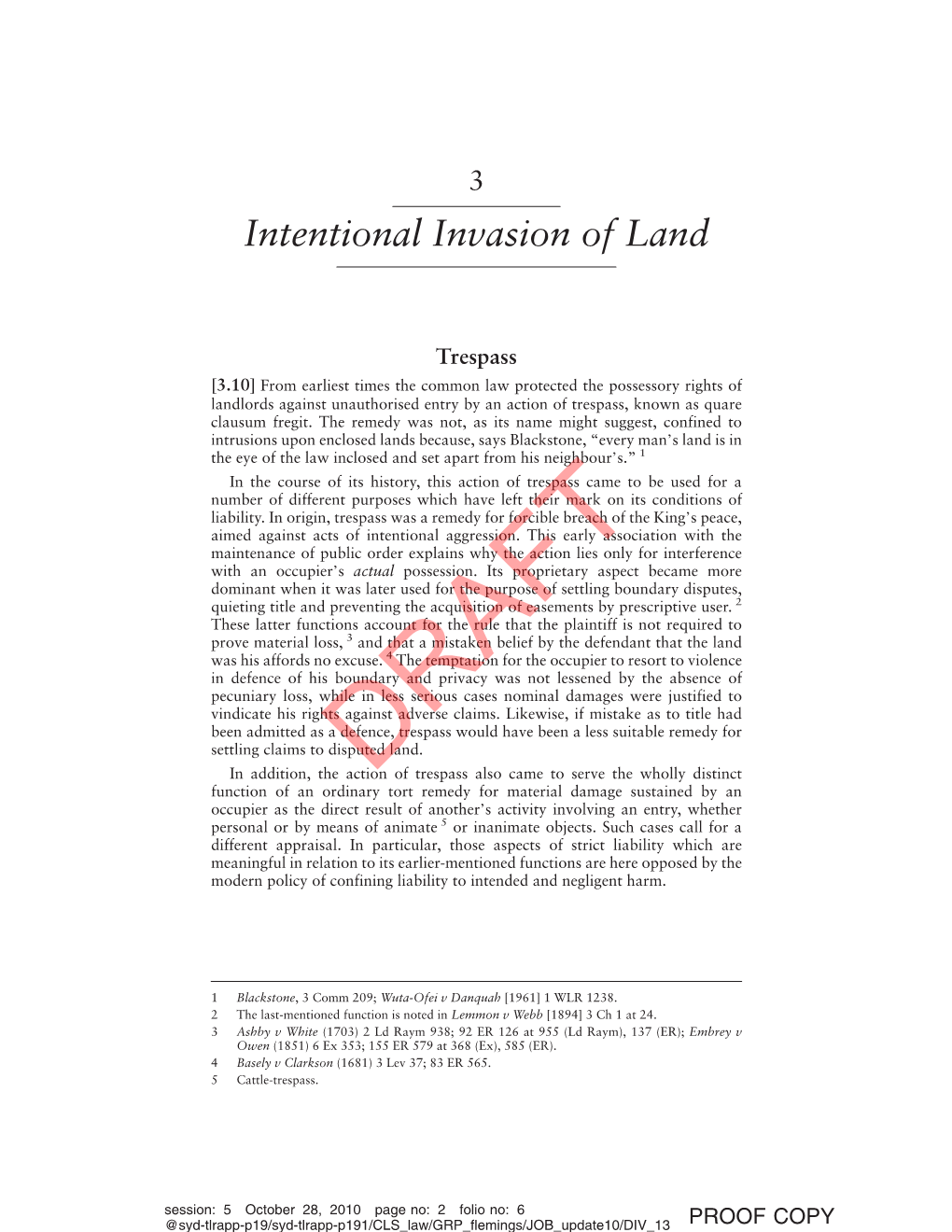 Chapter 3: Intentional Invasion of Land