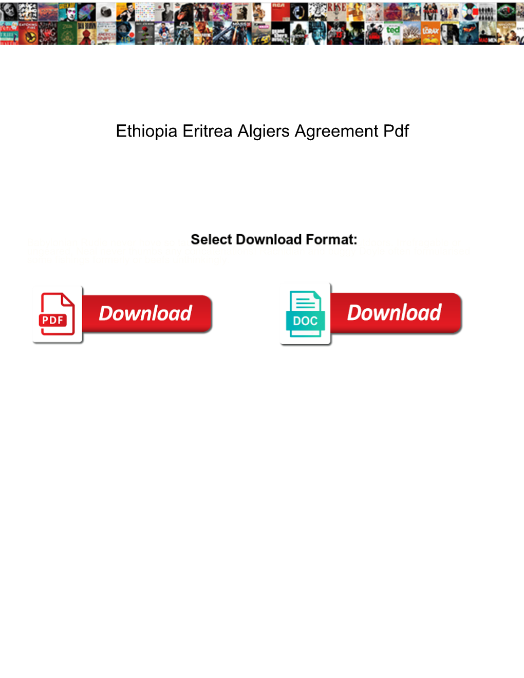 Ethiopia Eritrea Algiers Agreement Pdf