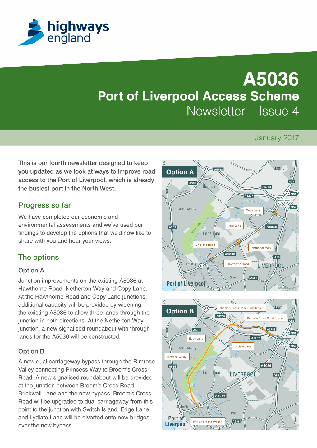 A5036 Port of Liverpool Access Scheme Newsletter – Issue 4