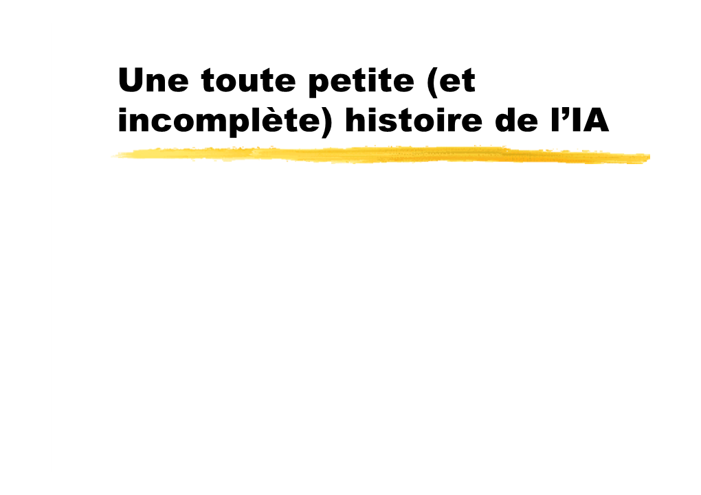 Histoire De L'ia