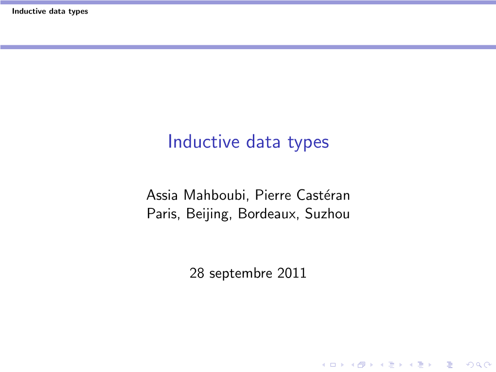 Inductive Data Types