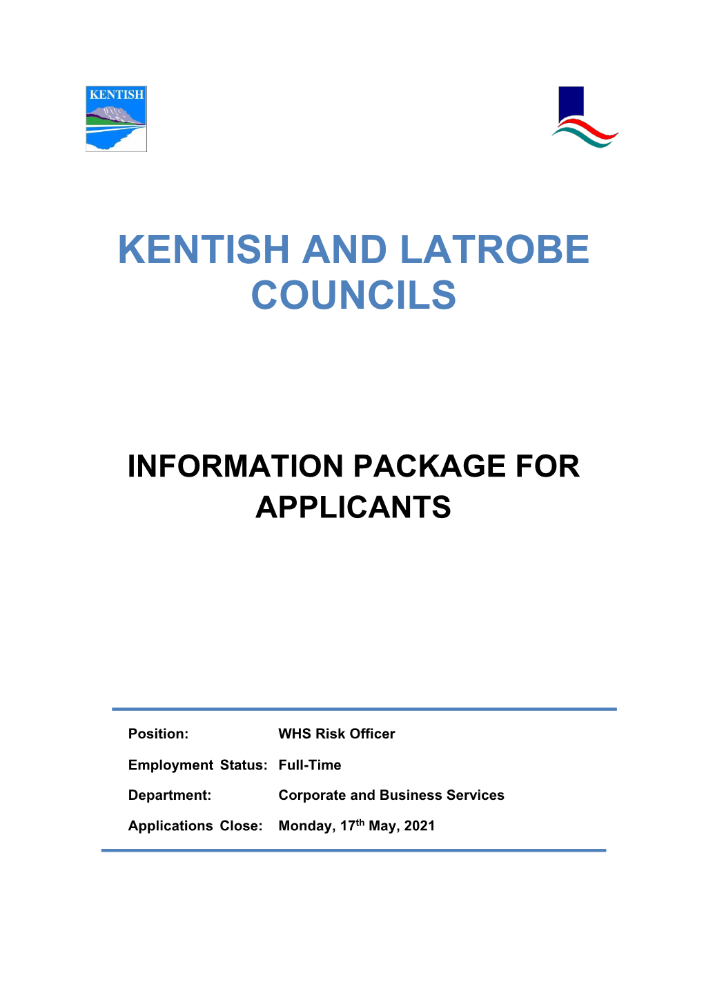 Information Package WHS Risk Officer April 2021