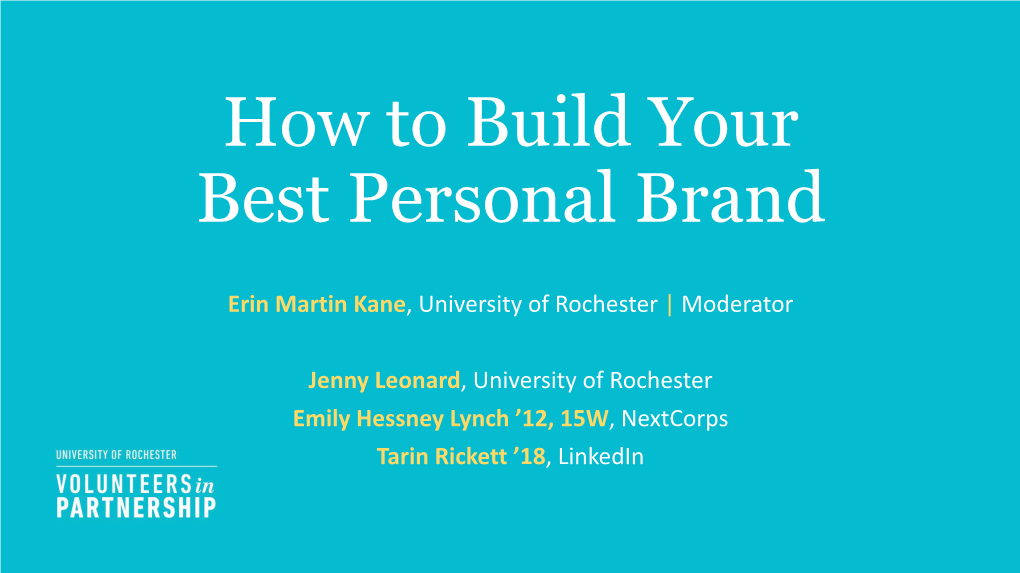 How to Build Your Best Personal Brand