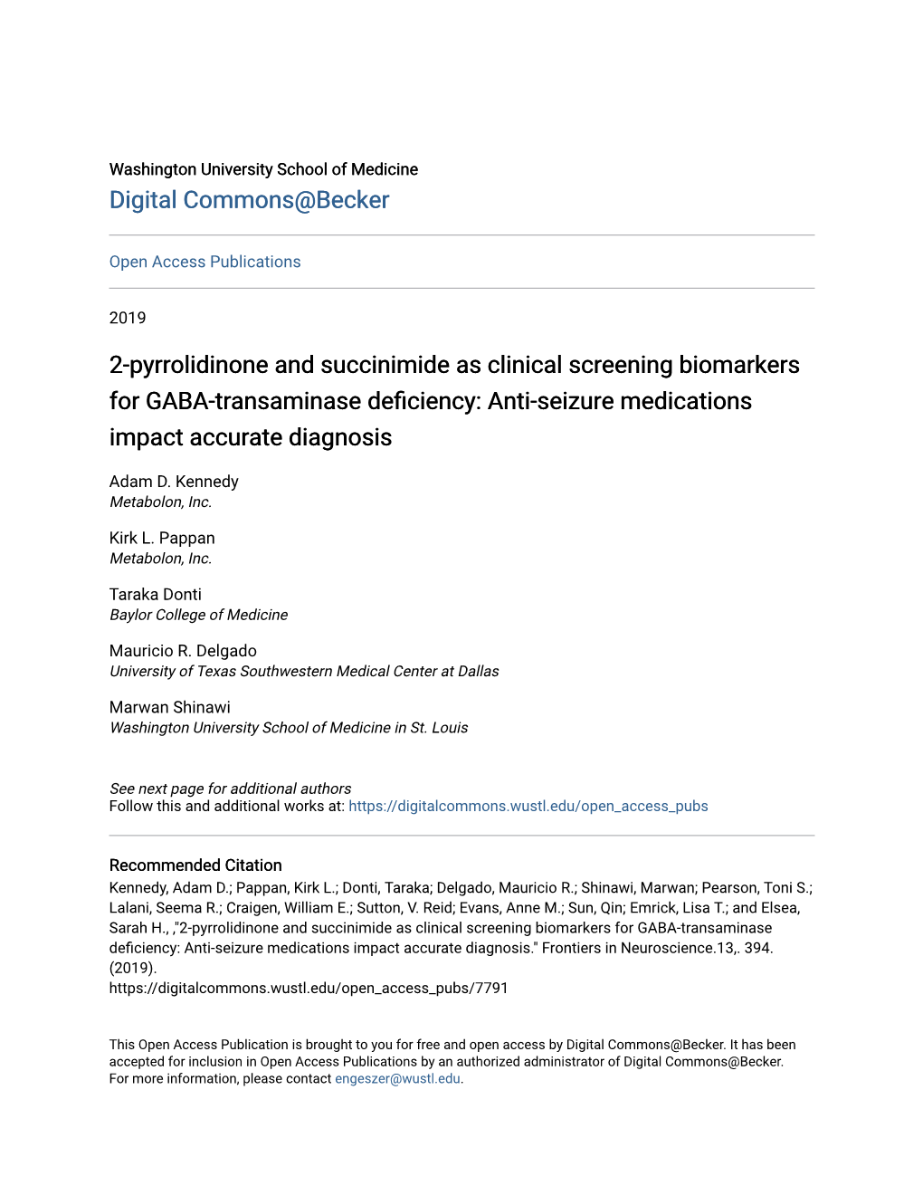 2-Pyrrolidinone and Succinimide As Clinical Screening Biomarkers for GABA-Transaminase Deficiency: Anti-Seizure Medications Impact Accurate Diagnosis