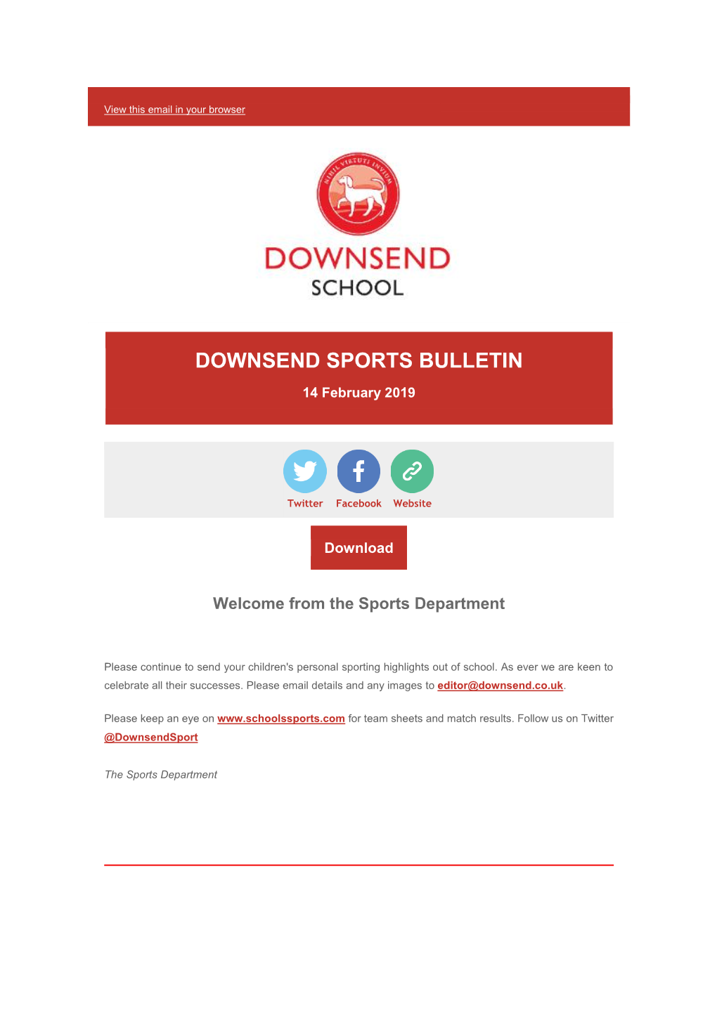 Downsend Sports Bulletin