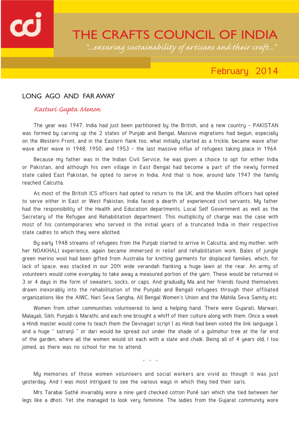 CCI Newsleter Feb 2014