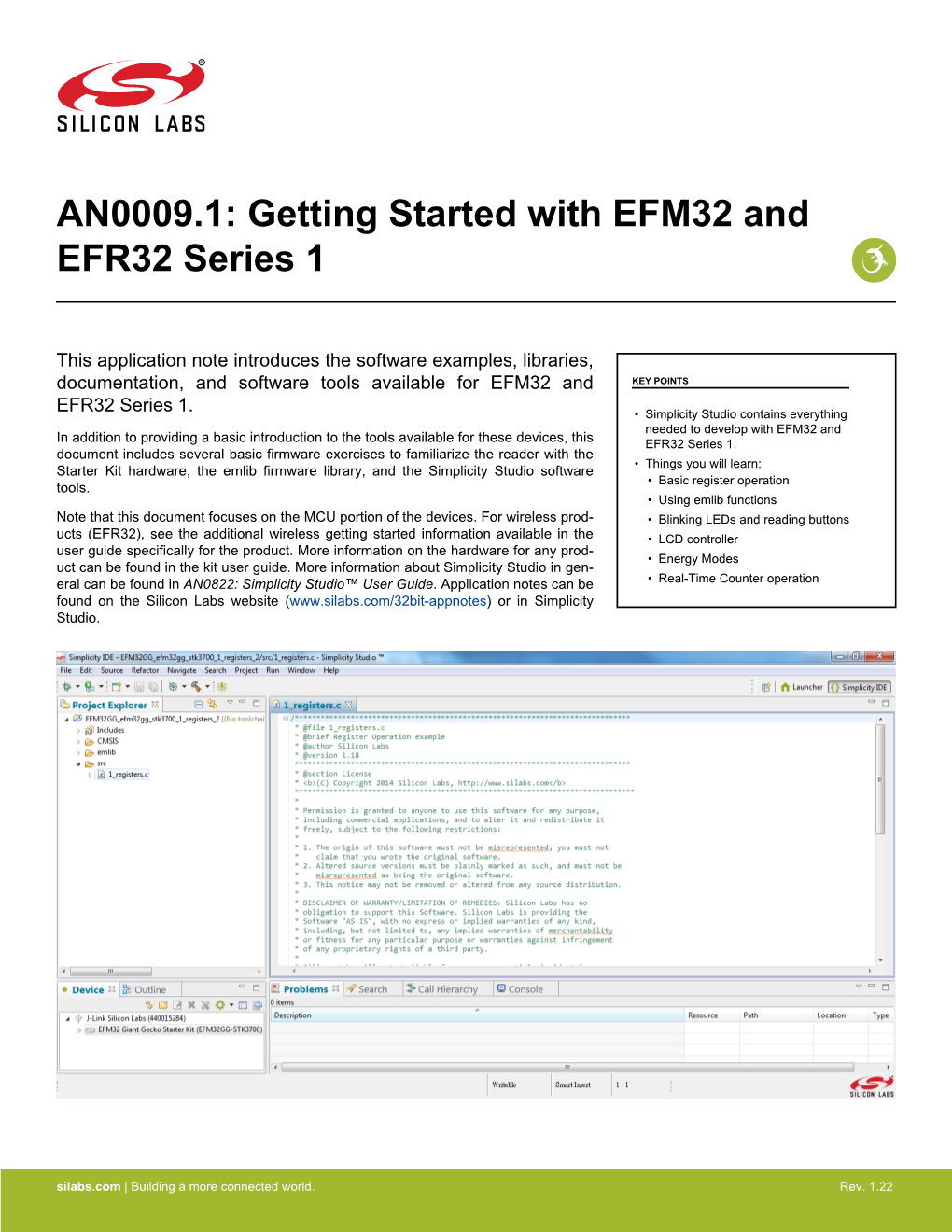 AN0009.1: Getting Started with EFM32 and EFR32 Series 1