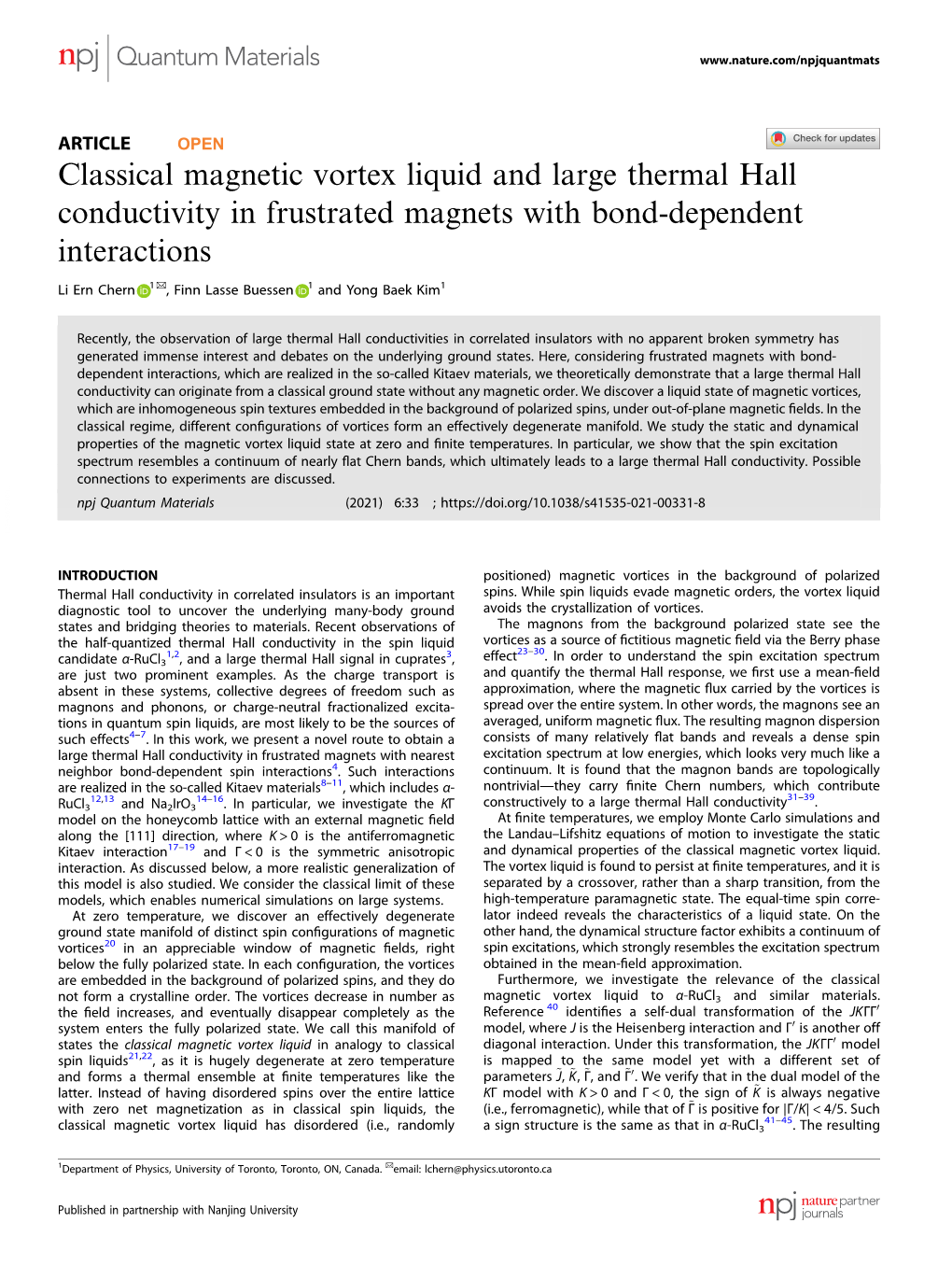 Classical Magnetic Vortex Liquid and Large Thermal Hall Conductivity In