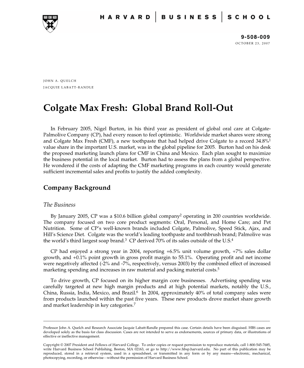 Colgate Max Fresh: Global Brand Roll-Out