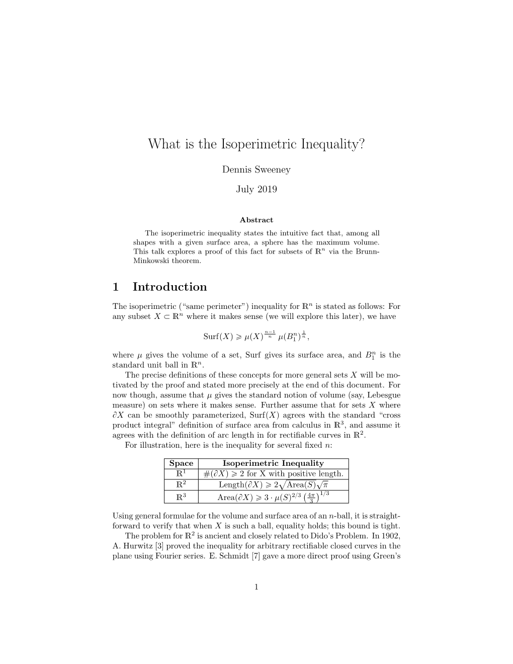 What Is the Isoperimetric Inequality?