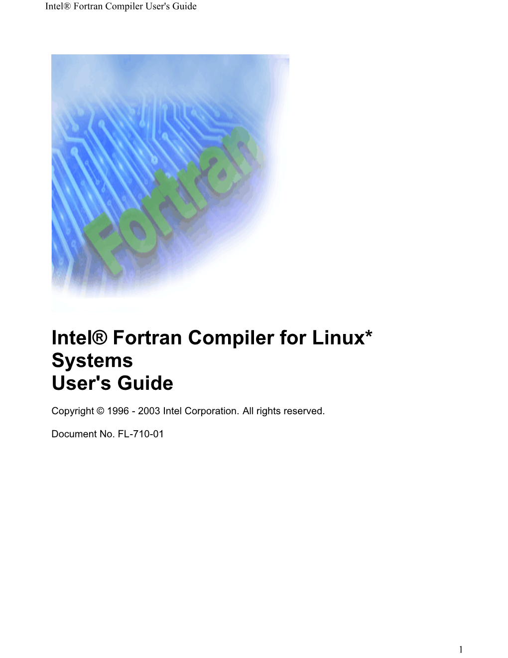 Intel® Fortran Compiler User's Guide