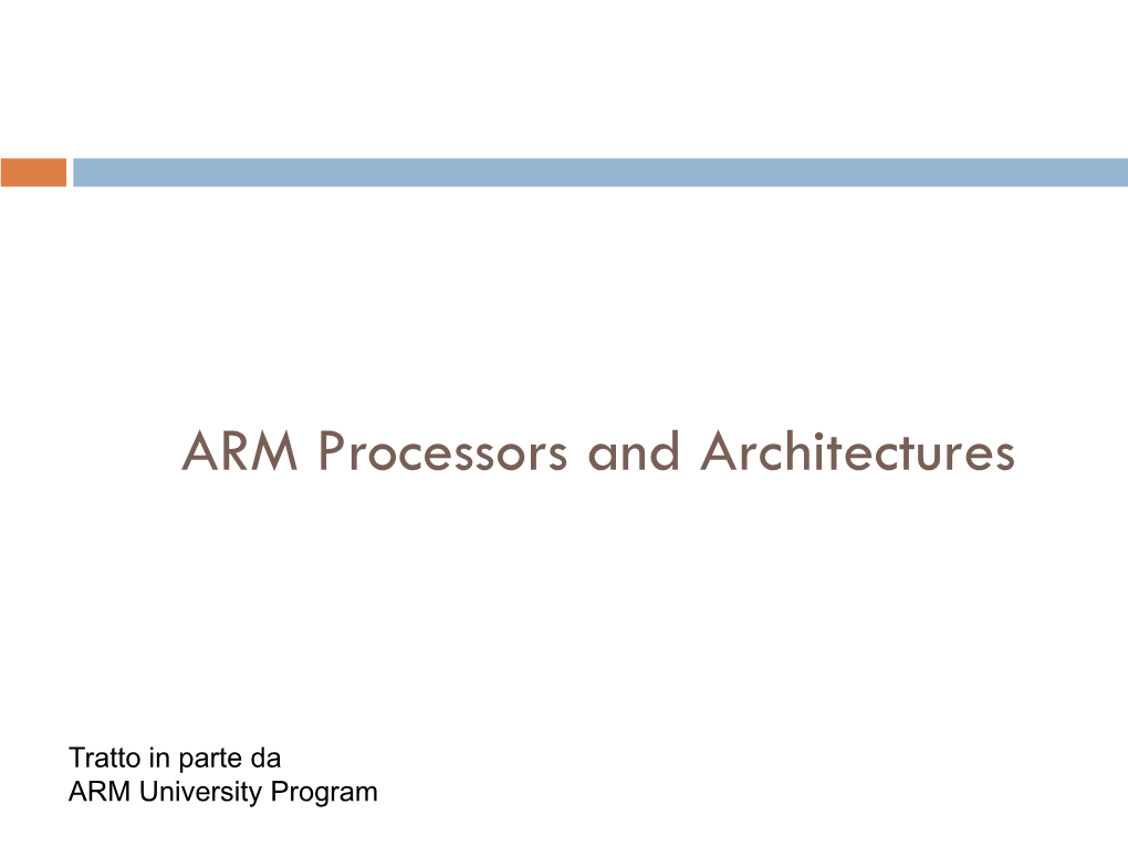 ARM Processors and Architectures