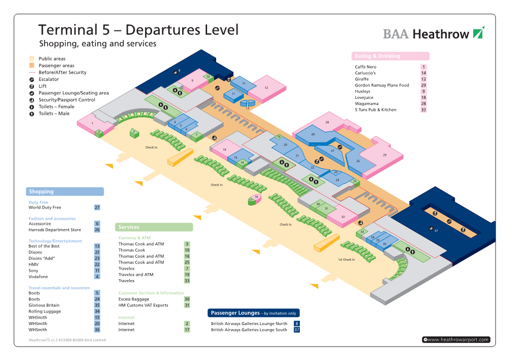Terminal 5 – Departures Level