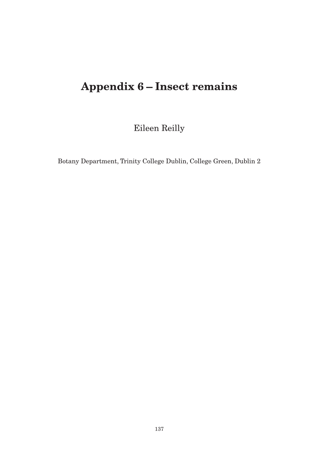 Appendix 6 – Insect Remains