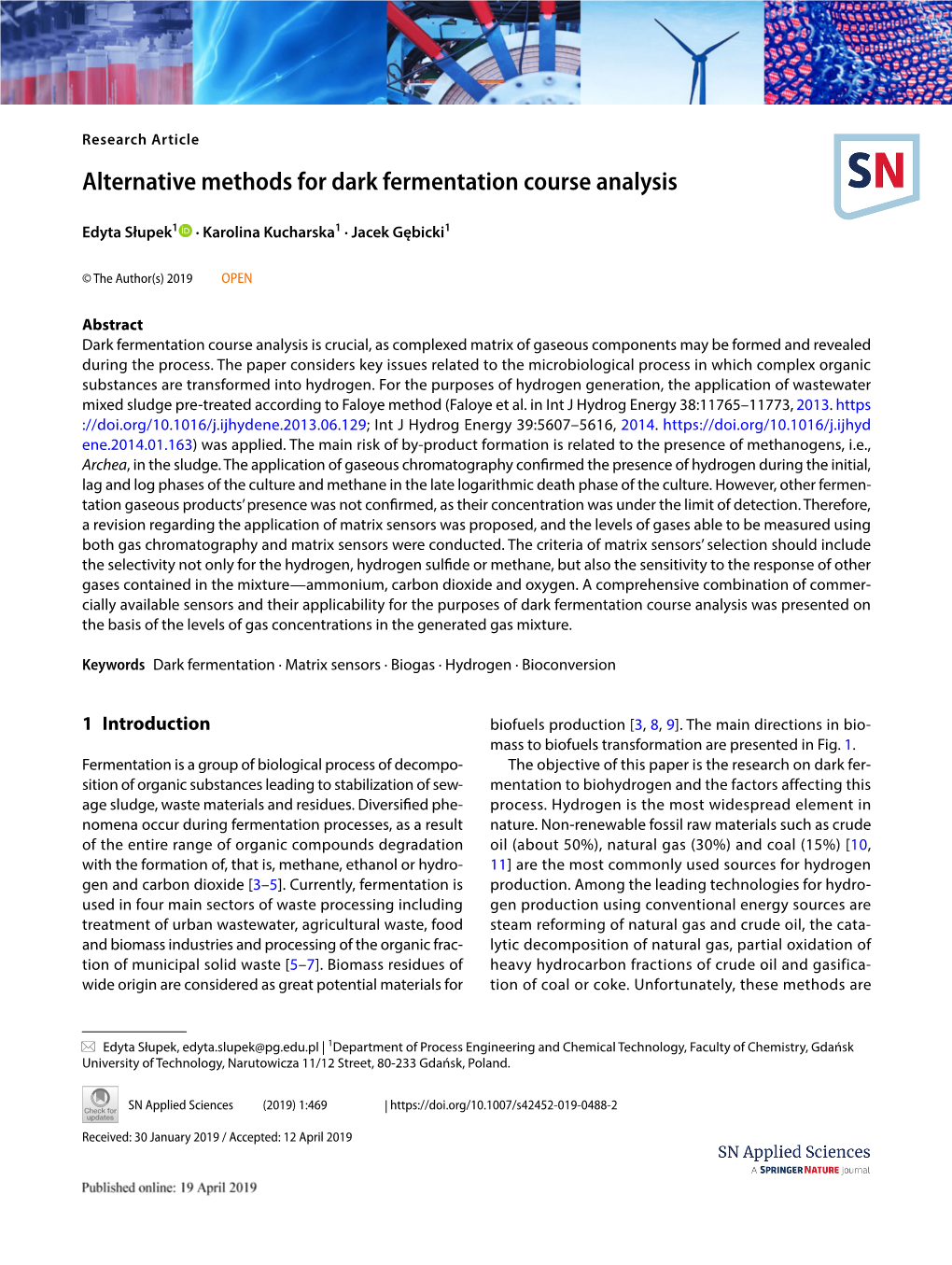 Alternative Methods for Dark Fermentation Course Analysis