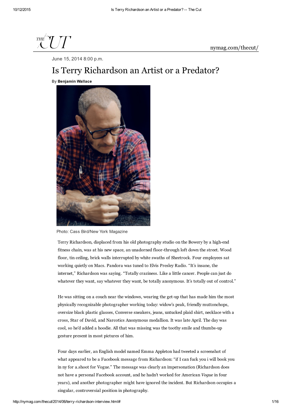 Is Terry Richardson an Artist Or a Predator? ­­ the Cut