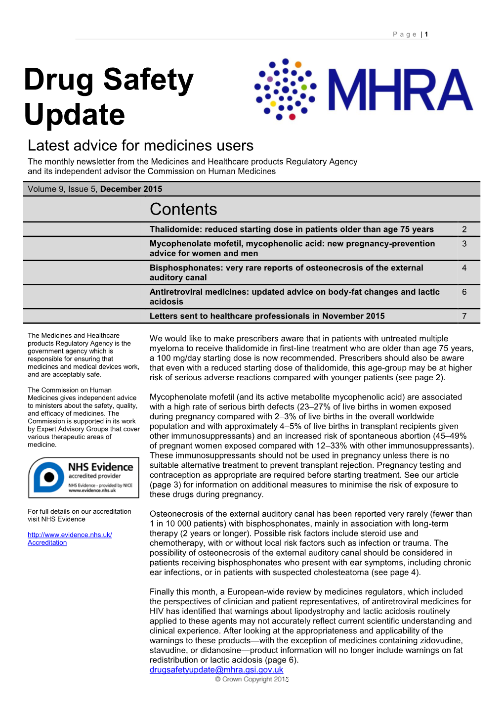 Drug Safety Update