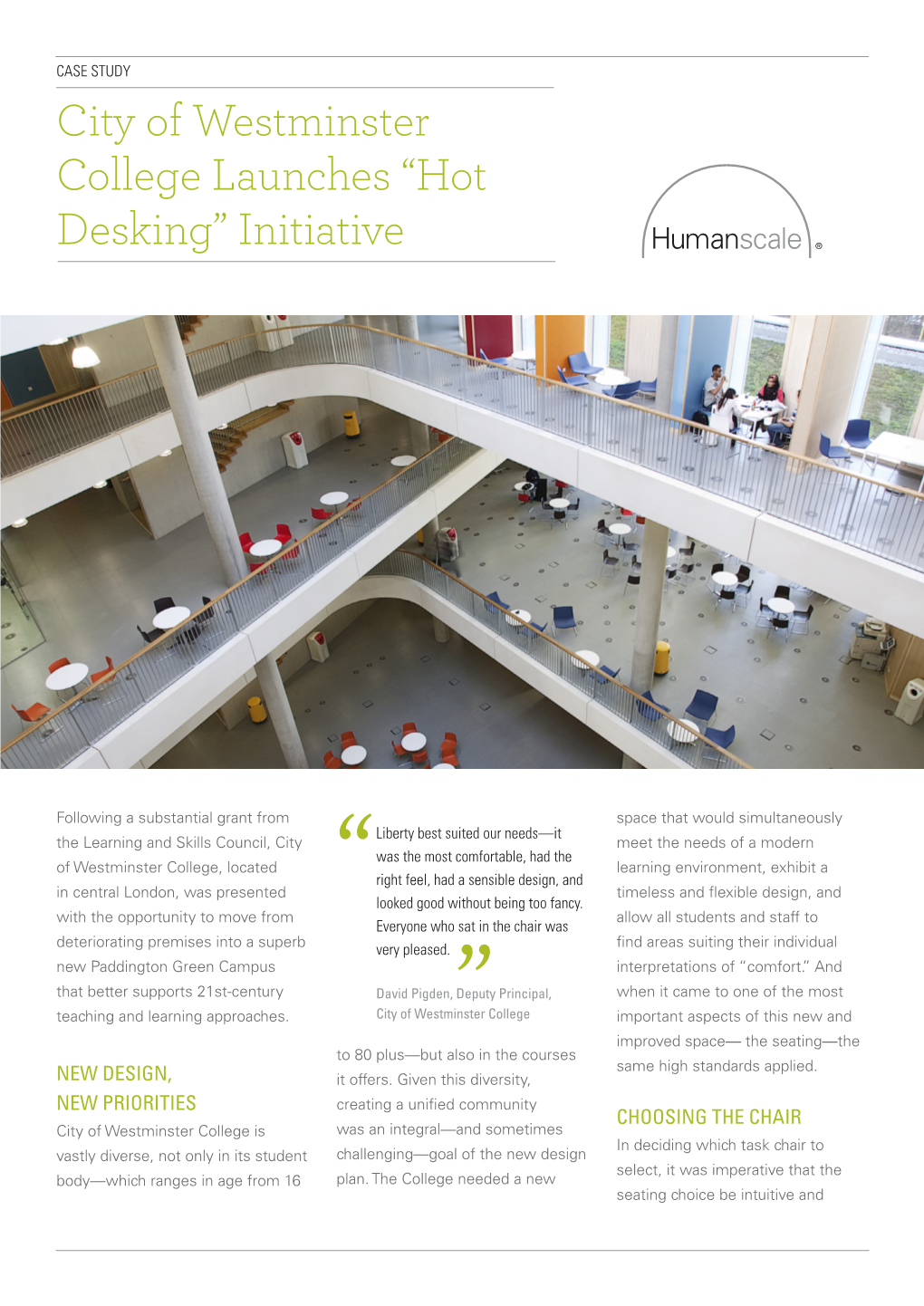 City of Westminster College Launches “Hot Desking” Initiative