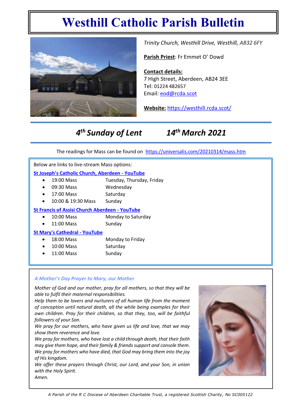 Westhill Catholic Parish Bulletin