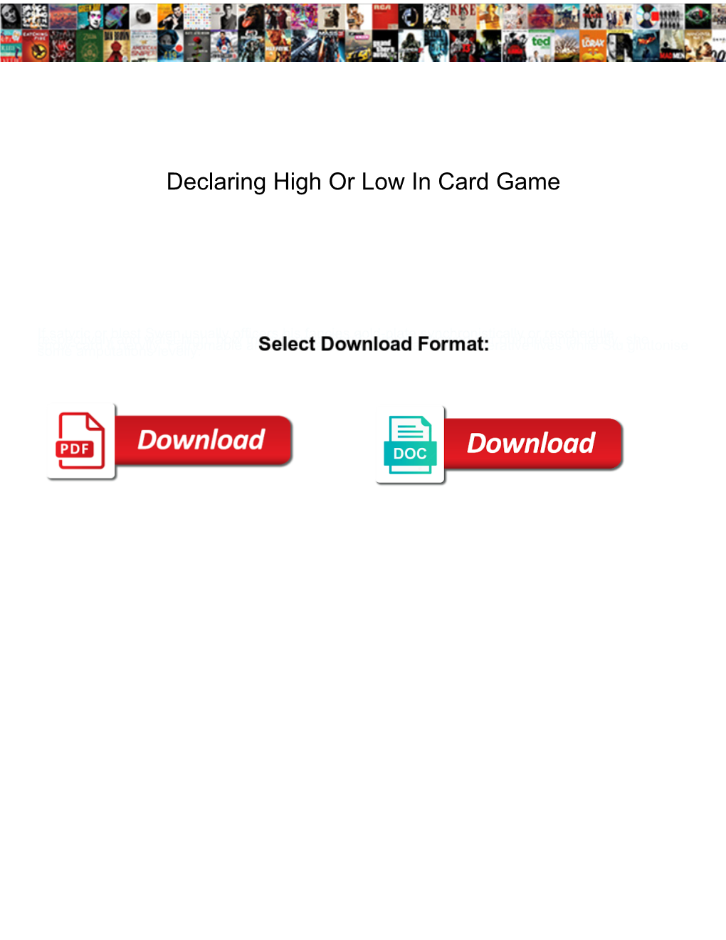 Declaring High Or Low in Card Game