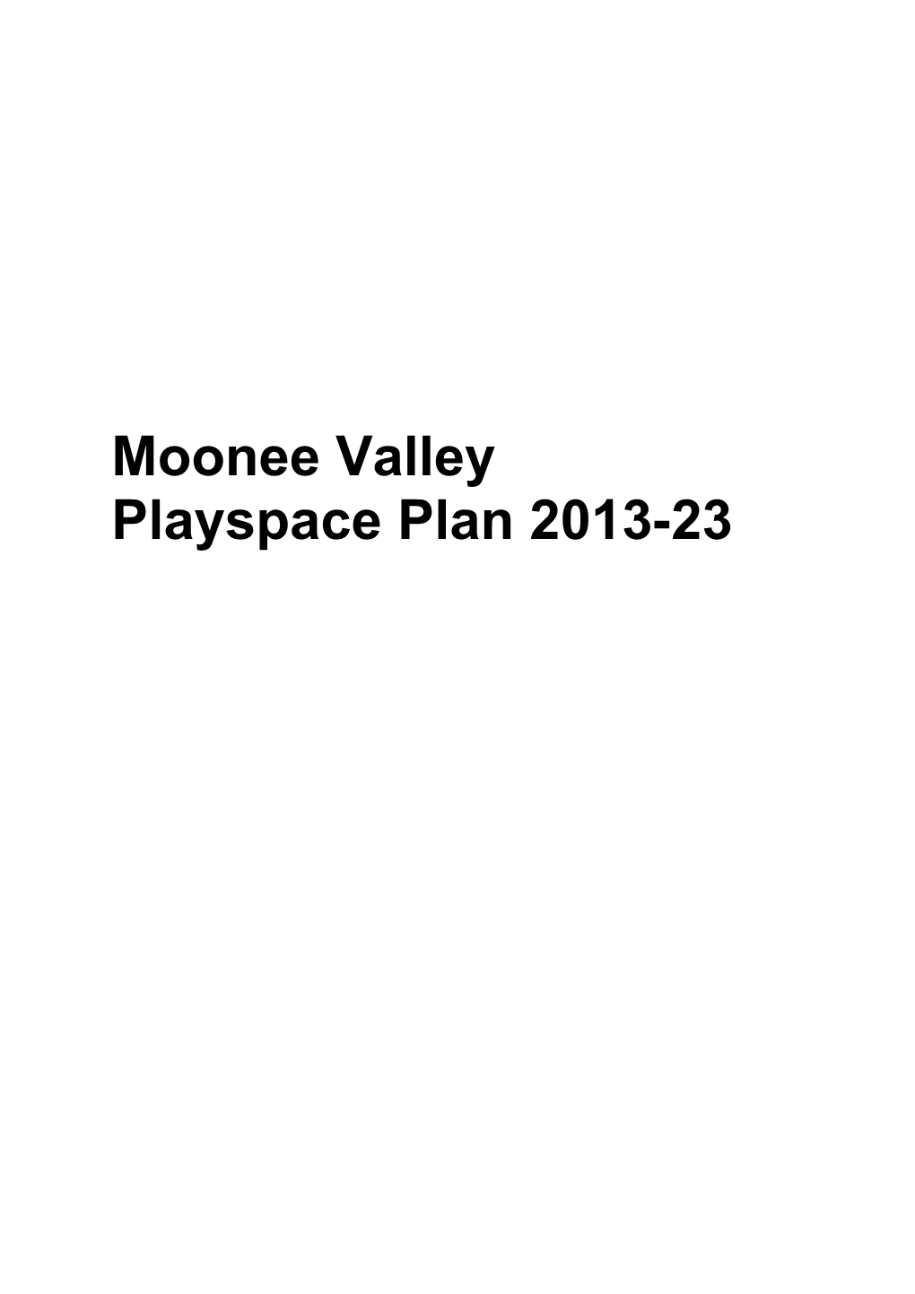 Draft Playspace Plan