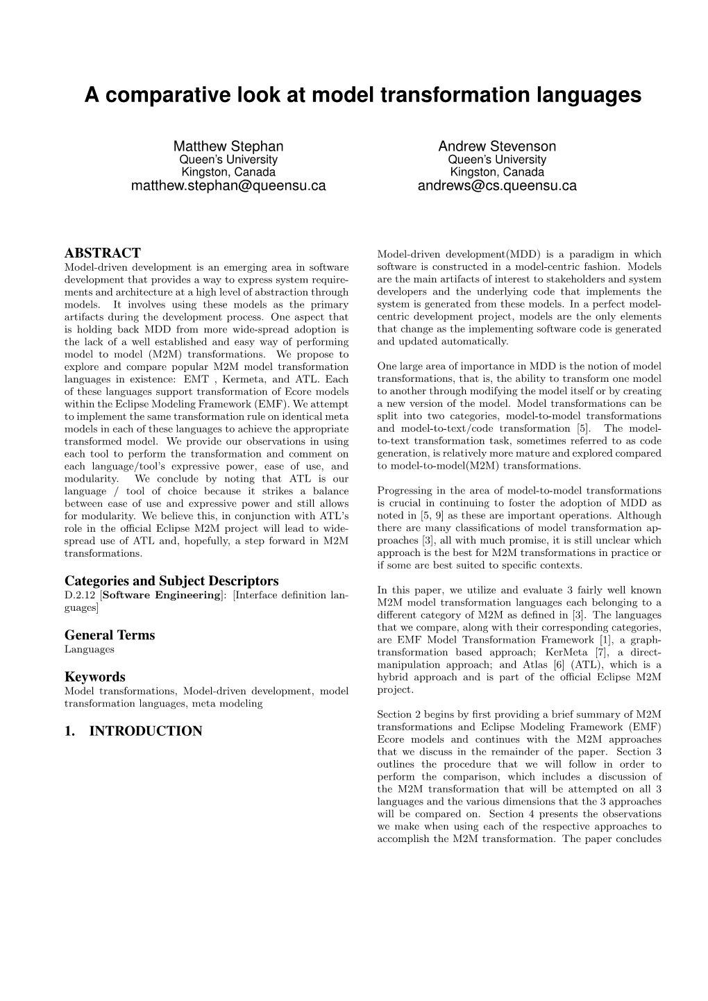 A Comparative Look at Model Transformation Languages