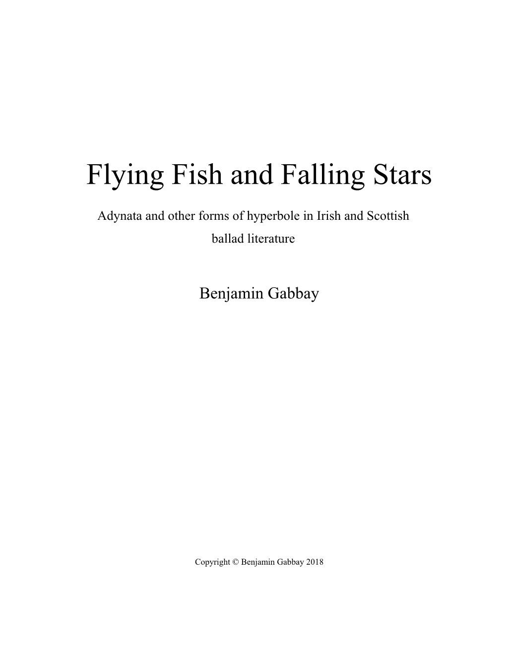 Flying Fish and Falling Stars